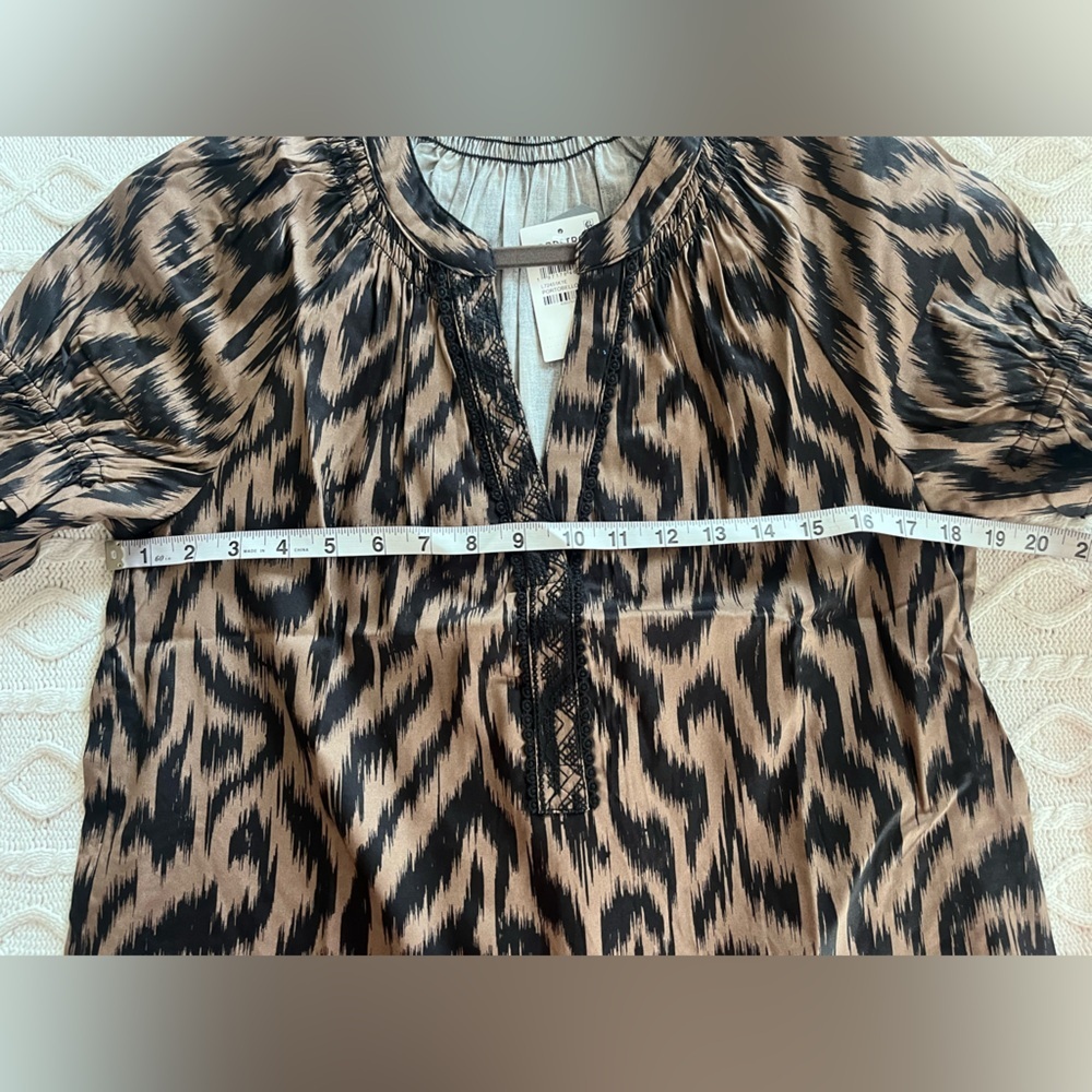 Wit & Wisdom Brown/Black Patterned Women's Top Size XS - Picture 13 of 15